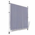 9' 10" Manually-operated Blue/White Waterproof Retractable Awning